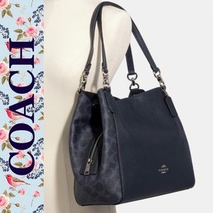COACH Halle Shoulder Bag Pebbled Leather